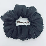 High quality and shiny fabric scunchie with crystal trim