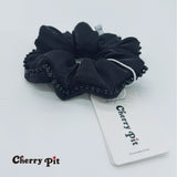High quality and shiny fabric scunchie with crystal trim