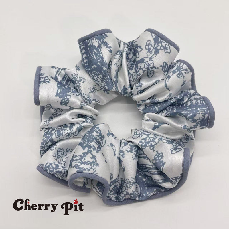 high quality chiffon fabric painting print scunchie
