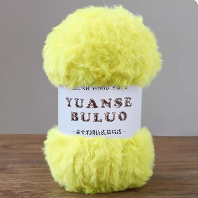 Solid color fake fur yarn 100g each skein