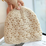 Hand crochet double layer acrylic beanie