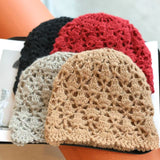 Hand crochet double layer acrylic beanie