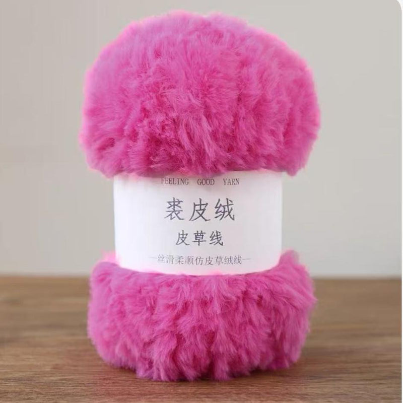 Solid color fake fur yarn 100g each skein