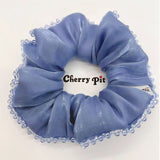 High quality and shiny fabric scunchie with crystal trim
