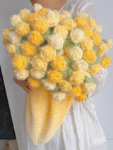 space dyed hairy yarn set rose bouquet blanket