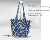 Jeans jacquard tote bag