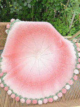 space dyed hairy yarn set rose bouquet blanket