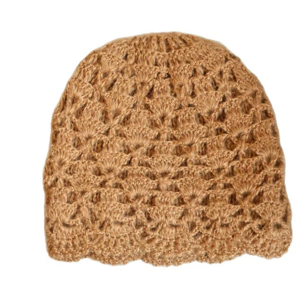 Hand crochet double layer acrylic beanie