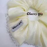 High quality and shiny fabric scunchie with crystal trim
