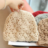 Hand crochet double layer acrylic beanie