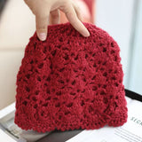 Hand crochet double layer acrylic beanie