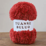 Solid color fake fur yarn 100g each skein