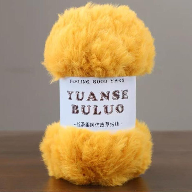 Solid color fake fur yarn 100g each skein
