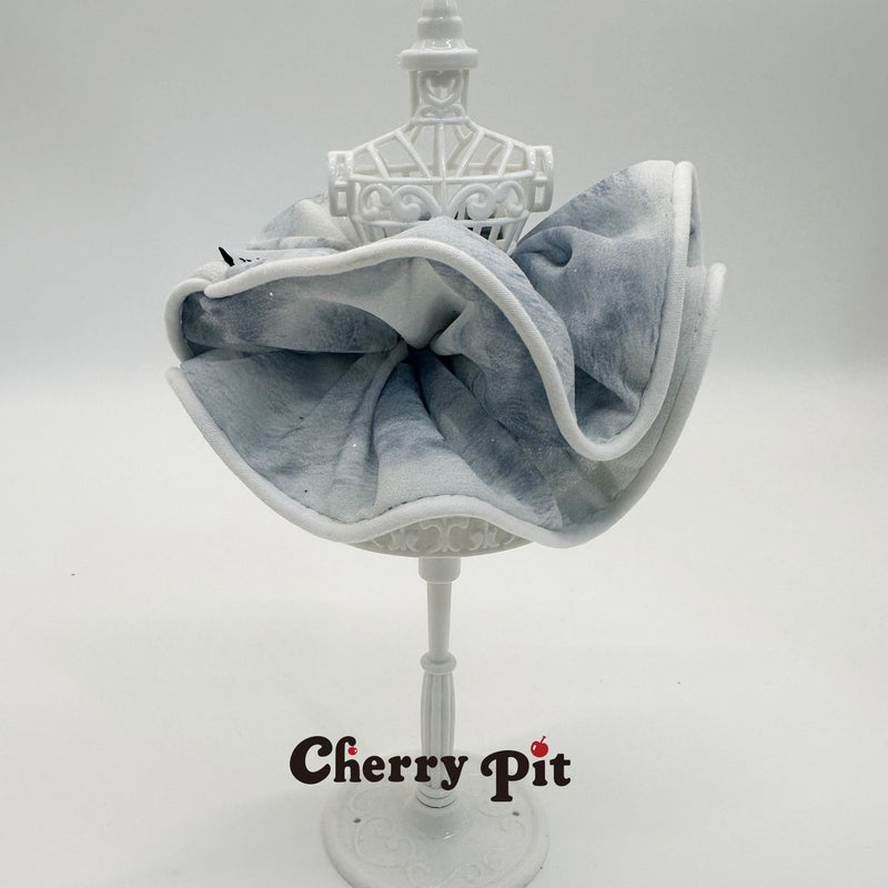 high quality chiffon water painting print fabric scunchie