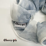 high quality chiffon water painting print fabric scunchie