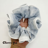 high quality chiffon water painting print fabric scunchie
