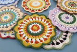Bohemian handwoven colorful coasters finished products