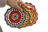 Bohemian handwoven colorful coasters finished products