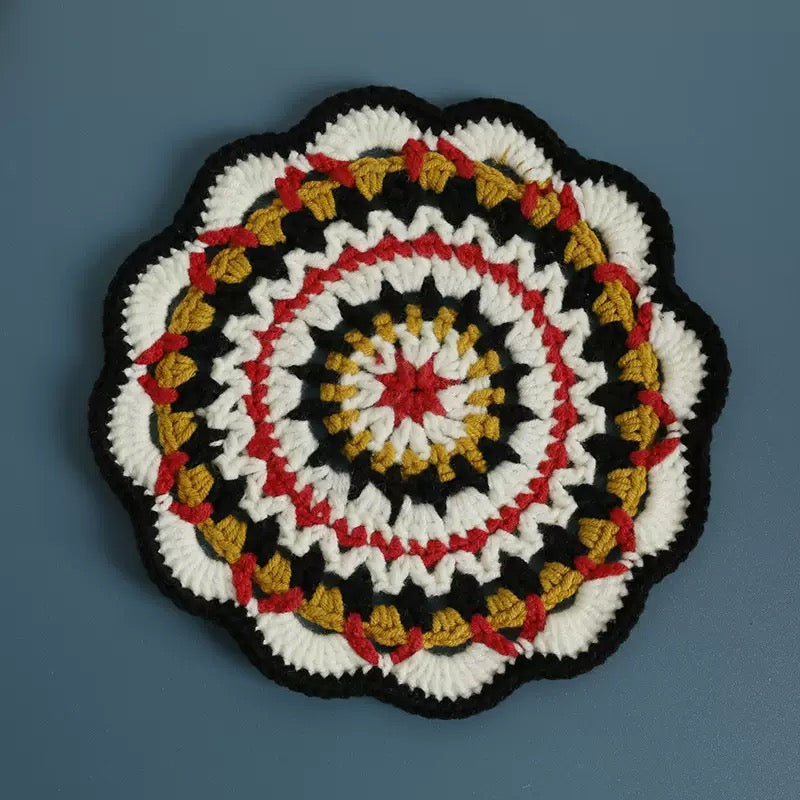 Bohemian handwoven colorful coasters finished products