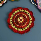 Bohemian handwoven colorful coasters finished products