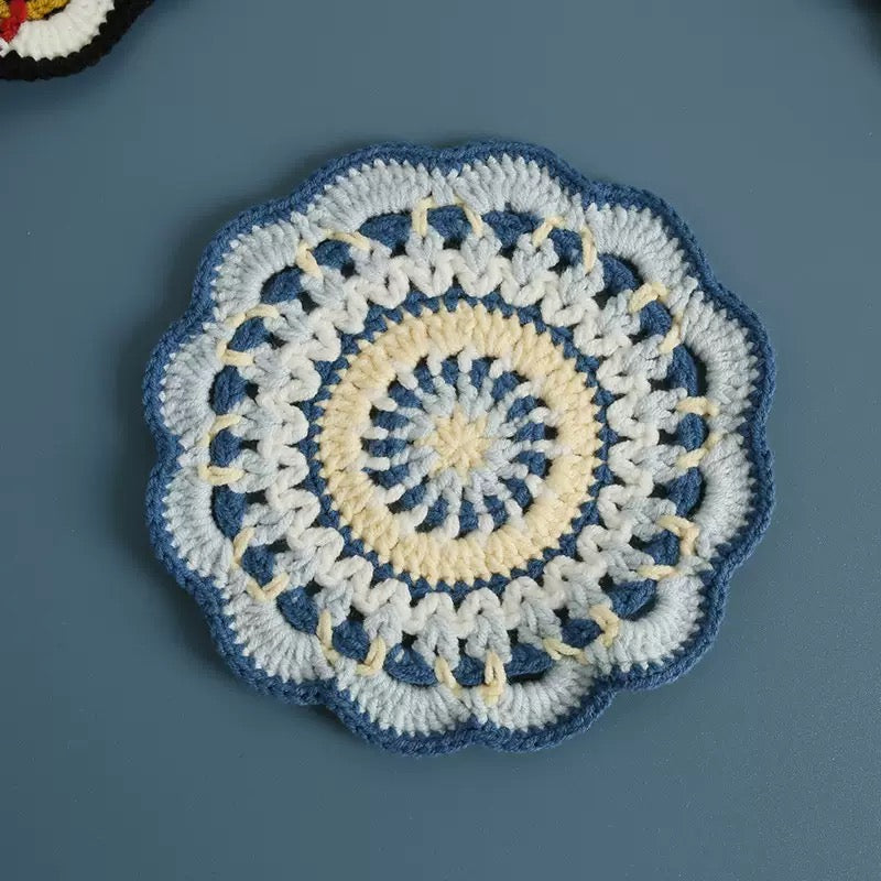 Bohemian handwoven colorful coasters finished products