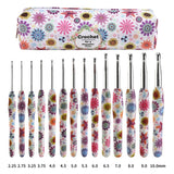 Sunflower printted crochet set-14pcs Kit include the bag