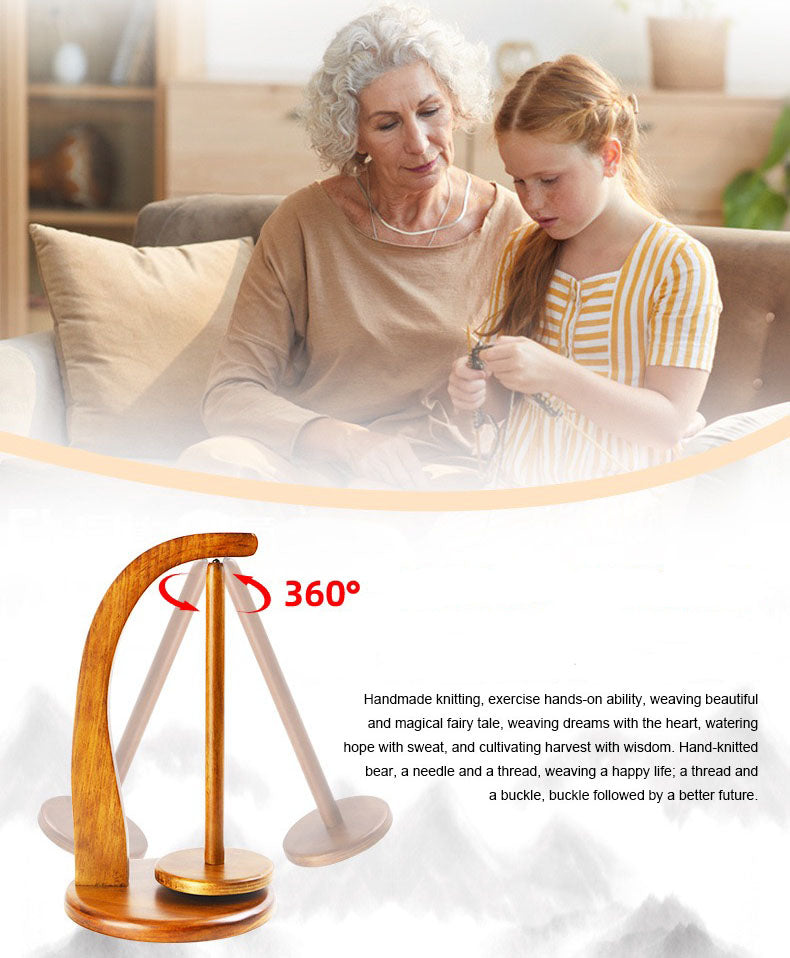 wooden yarn holder knitting and crocheting.portable rotatin knitting needle stand.