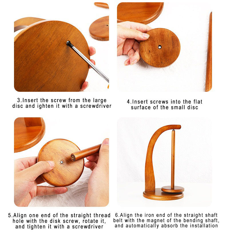wooden yarn holder knitting and crocheting.portable rotatin knitting needle stand.