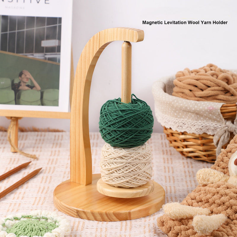 wooden yarn holder knitting and crocheting.portable rotatin knitting needle stand.
