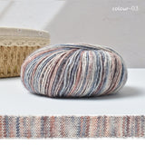 Warm color space dyed cotton mixed yarn.Crochet DIY yarn.