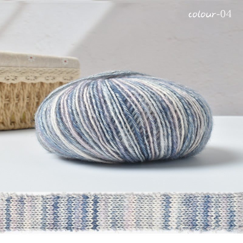 Warm color space dyed cotton mixed yarn.Crochet DIY yarn.