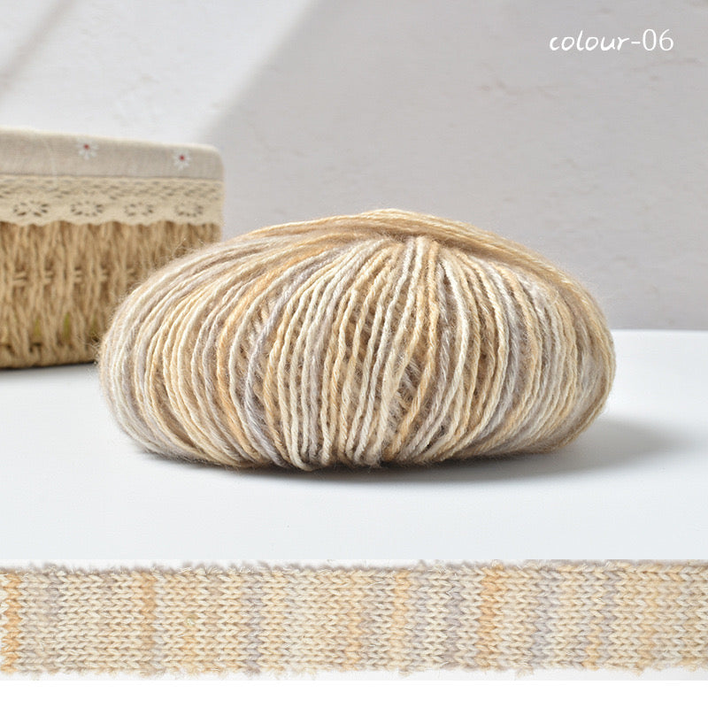 Warm color space dyed cotton mixed yarn.Crochet DIY yarn.