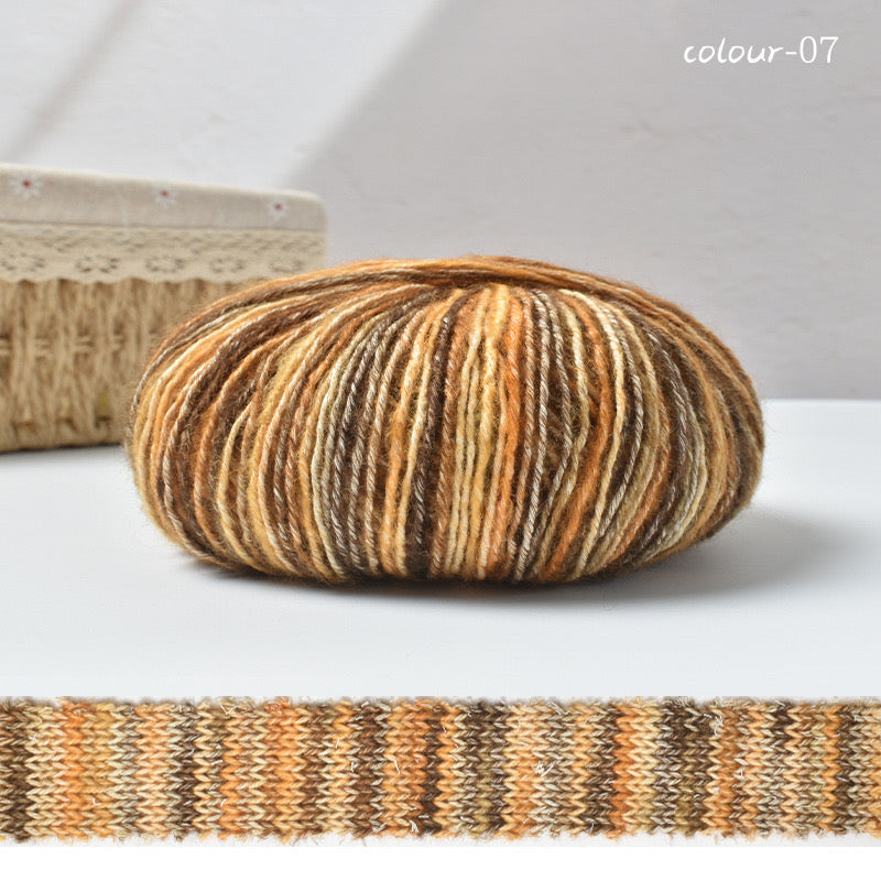 Warm color space dyed cotton mixed yarn.Crochet DIY yarn.