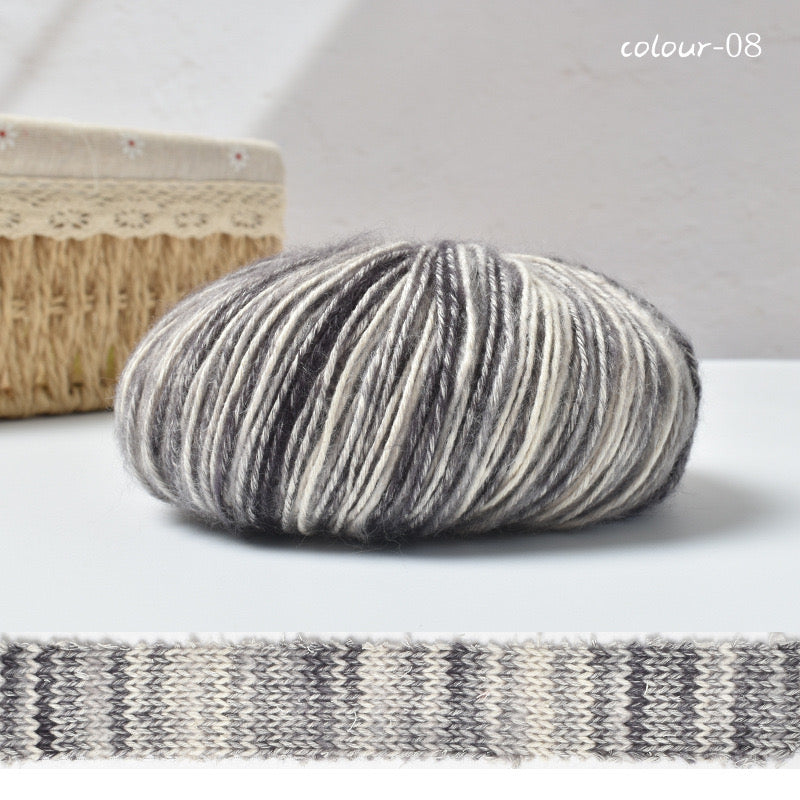 Warm color space dyed cotton mixed yarn.Crochet DIY yarn.