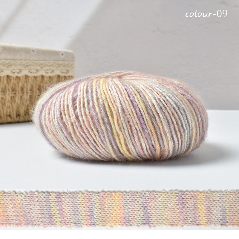 Warm color space dyed cotton mixed yarn.Crochet DIY yarn.