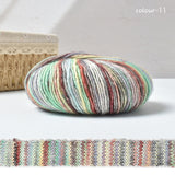 Warm color space dyed cotton mixed yarn.Crochet DIY yarn.