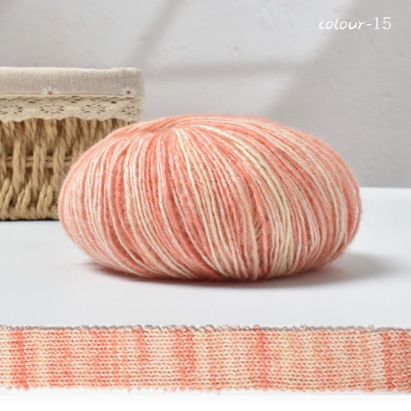 Warm color space dyed cotton mixed yarn.Crochet DIY yarn.