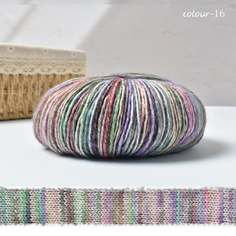 Warm color space dyed cotton mixed yarn.Crochet DIY yarn.