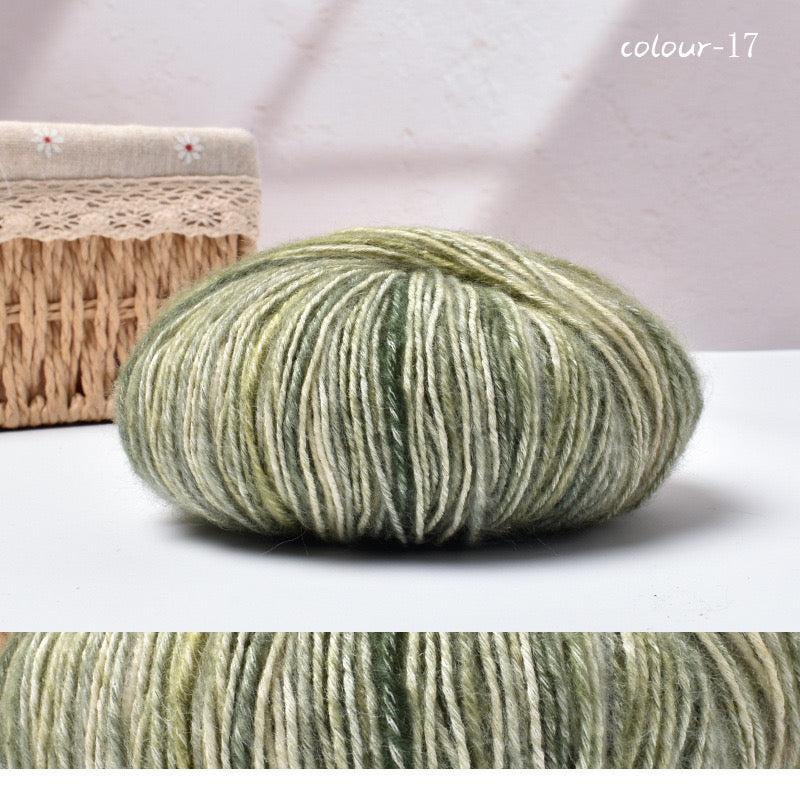 Warm color space dyed cotton mixed yarn.Crochet DIY yarn.