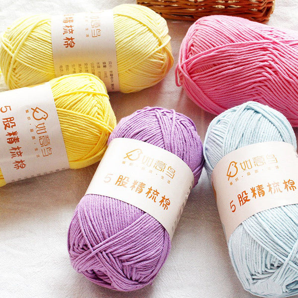 Solid color milk cotton yarn 100g each skein