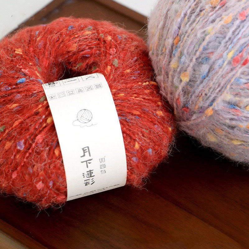 colorful dots wool mixed yarn 50g each skein