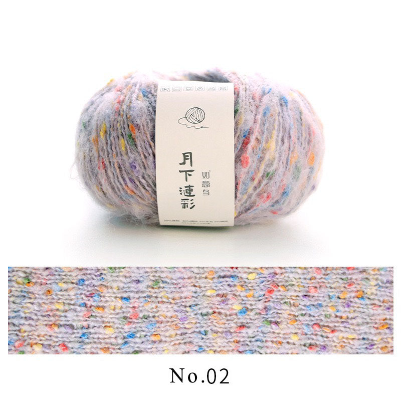 colorful dots wool mixed yarn 50g each skein