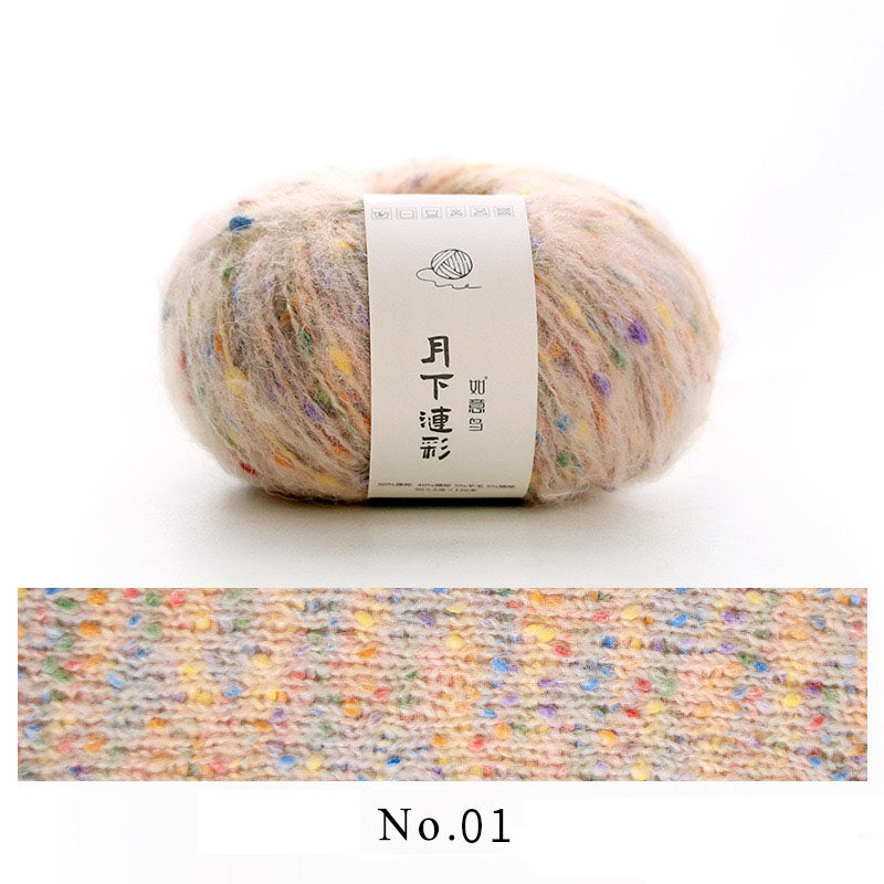 colorful dots wool mixed yarn 50g each skein