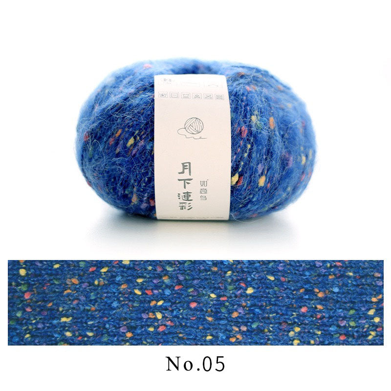 colorful dots wool mixed yarn 50g each skein