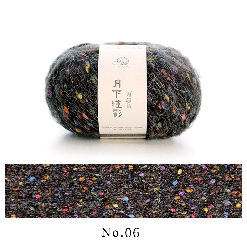 colorful dots wool mixed yarn 50g each skein