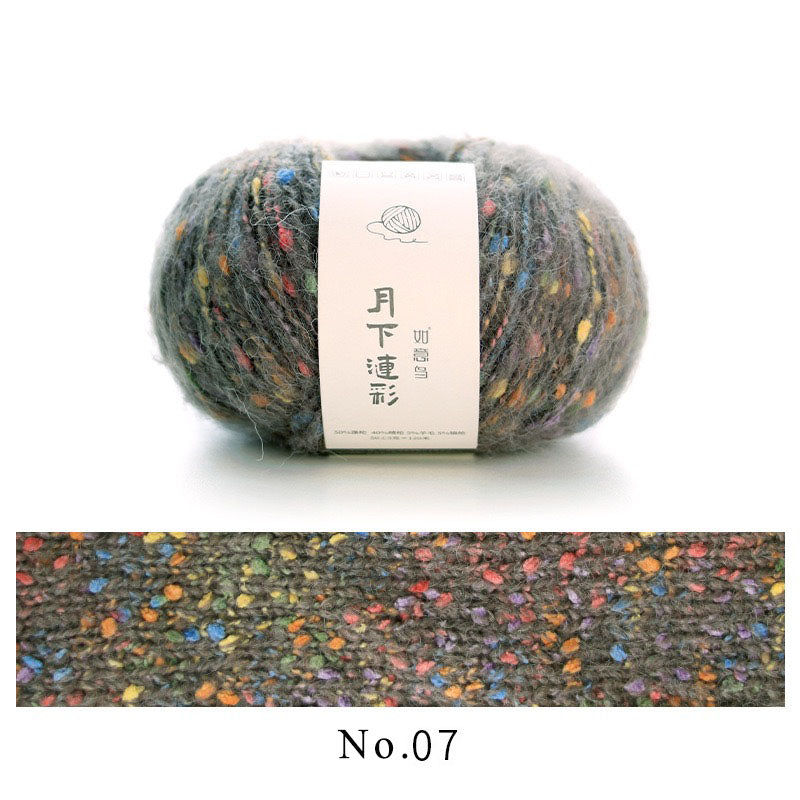 colorful dots wool mixed yarn 50g each skein