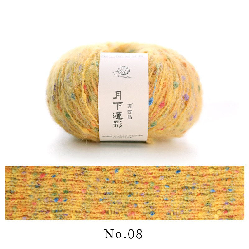 colorful dots wool mixed yarn 50g each skein