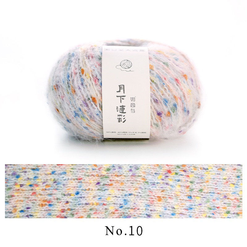 colorful dots wool mixed yarn 50g each skein
