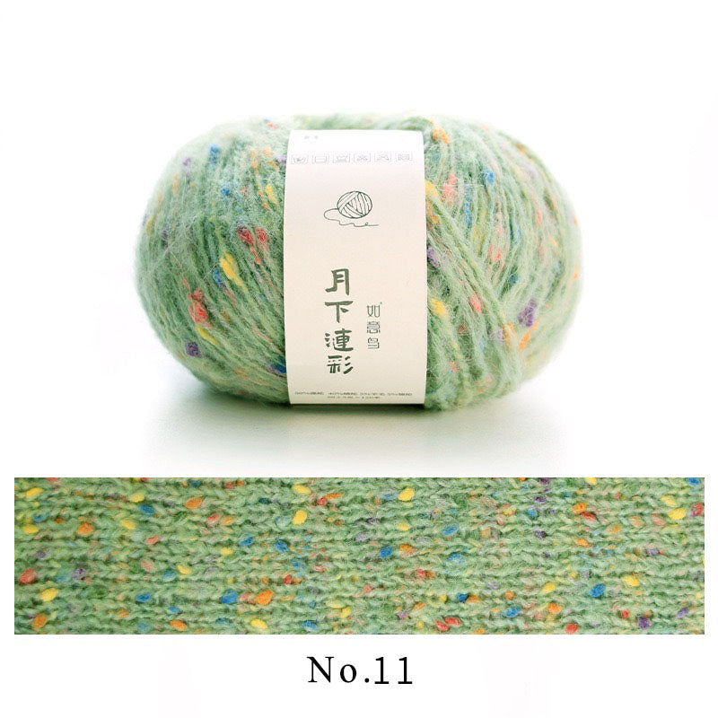 colorful dots wool mixed yarn 50g each skein