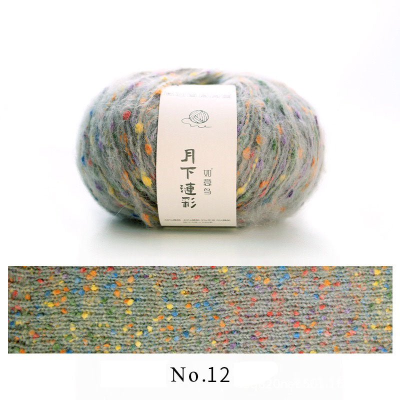 colorful dots wool mixed yarn 50g each skein